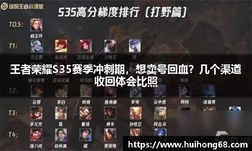 王者荣耀S35赛季冲刺期，想卖号回血？几个渠道收回体会比照